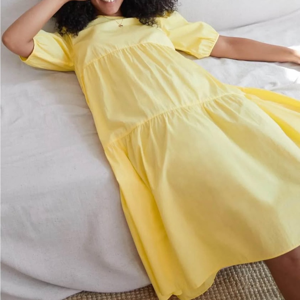 Aritiza Wilfred Rengo Bright Yellow Midi Dress